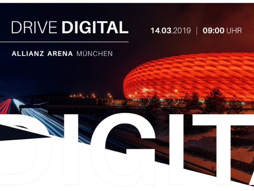 Ausschnitt aus dem Drive Digital Flyer für die Veranstaltung in der Allianz Arena München